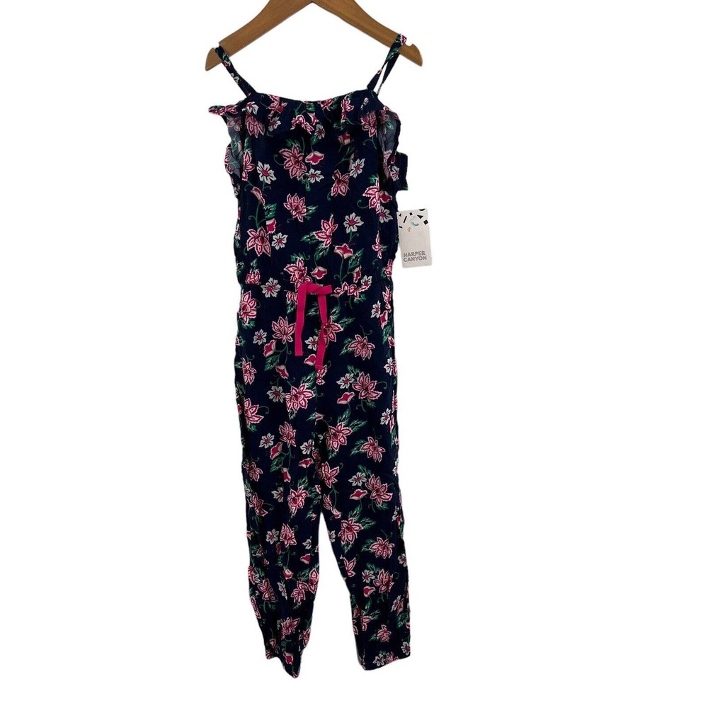 Harper Canyon Blue‎ Floral Jumpsuit 5 New